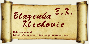 Blaženka Kličković vizit kartica